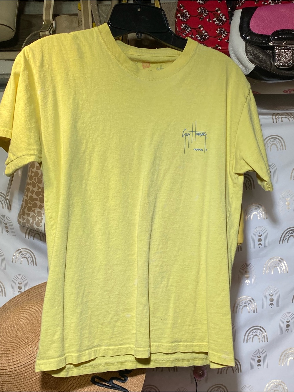 Guy Harvey Bright Yellow Tee with Blue Logo